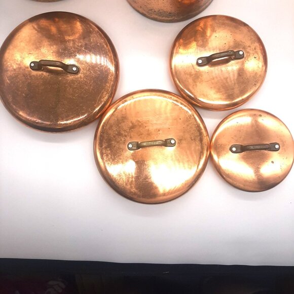 Vintage Copper Kitchen Canister Set Flour Sugar Coffee Tea Rustic Farmhouse - Picture 9 of 12